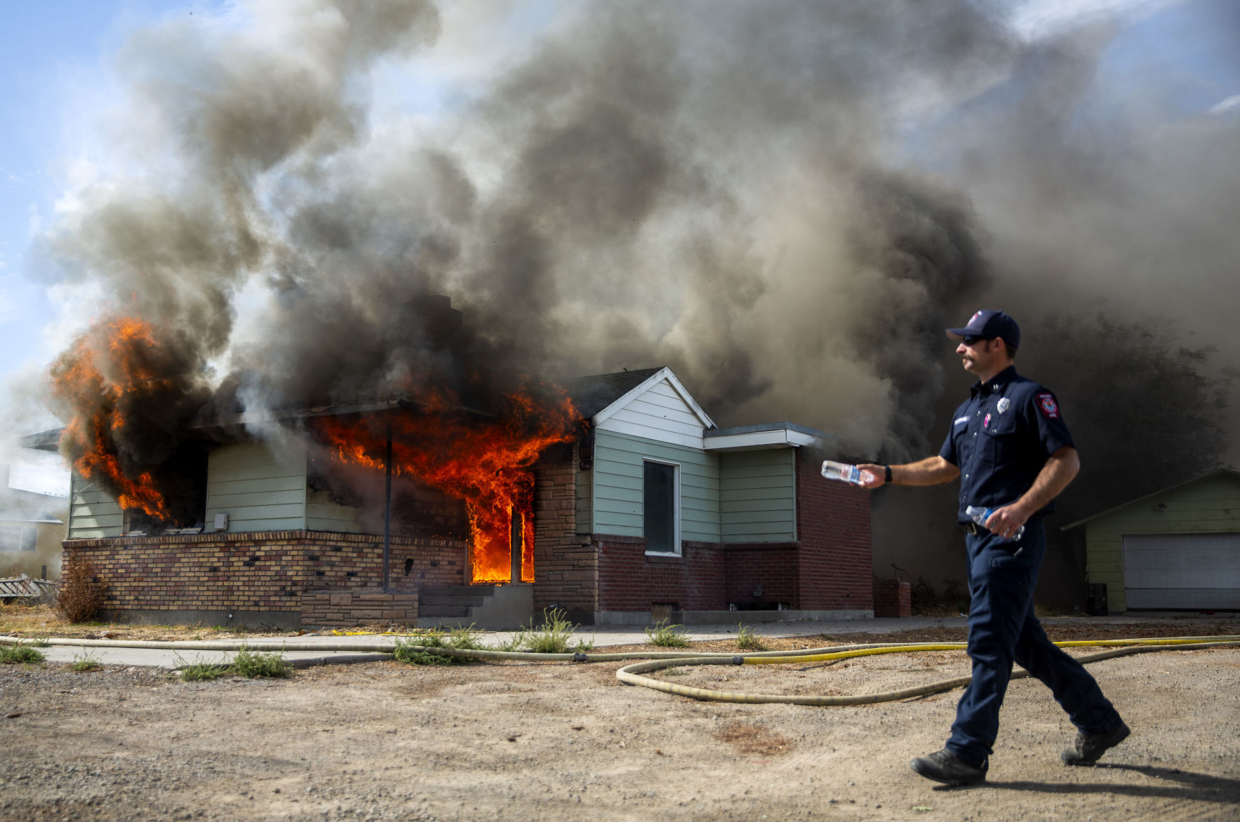 Firefighters train with a control burn